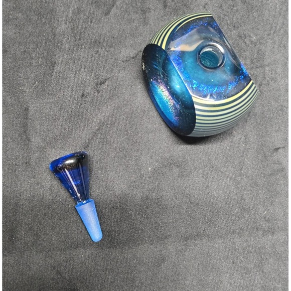Correia Art Glass Perfume Bottle 1985 Signed LE 78/200 Cobalt Dichroic VTG - Picture 7 of 16